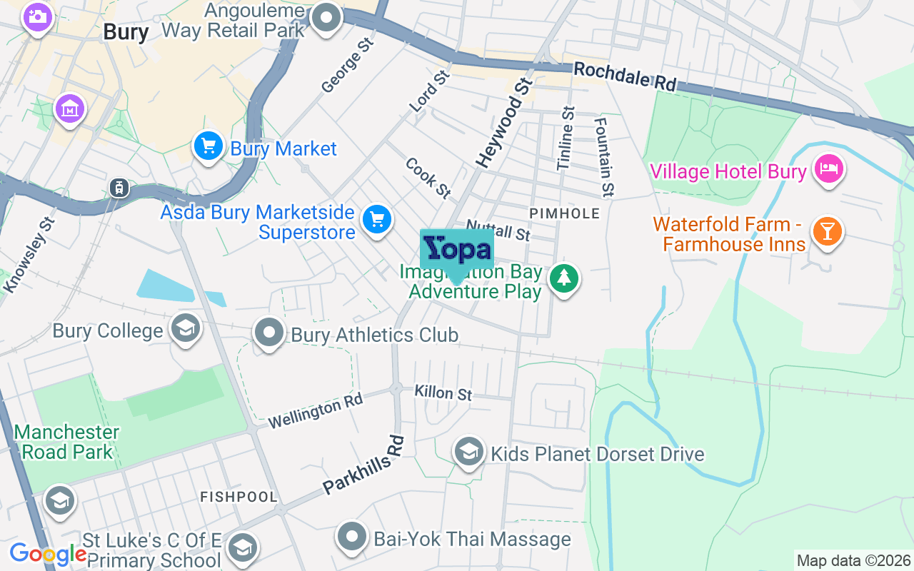 Map showing the location of BL9 7EZ