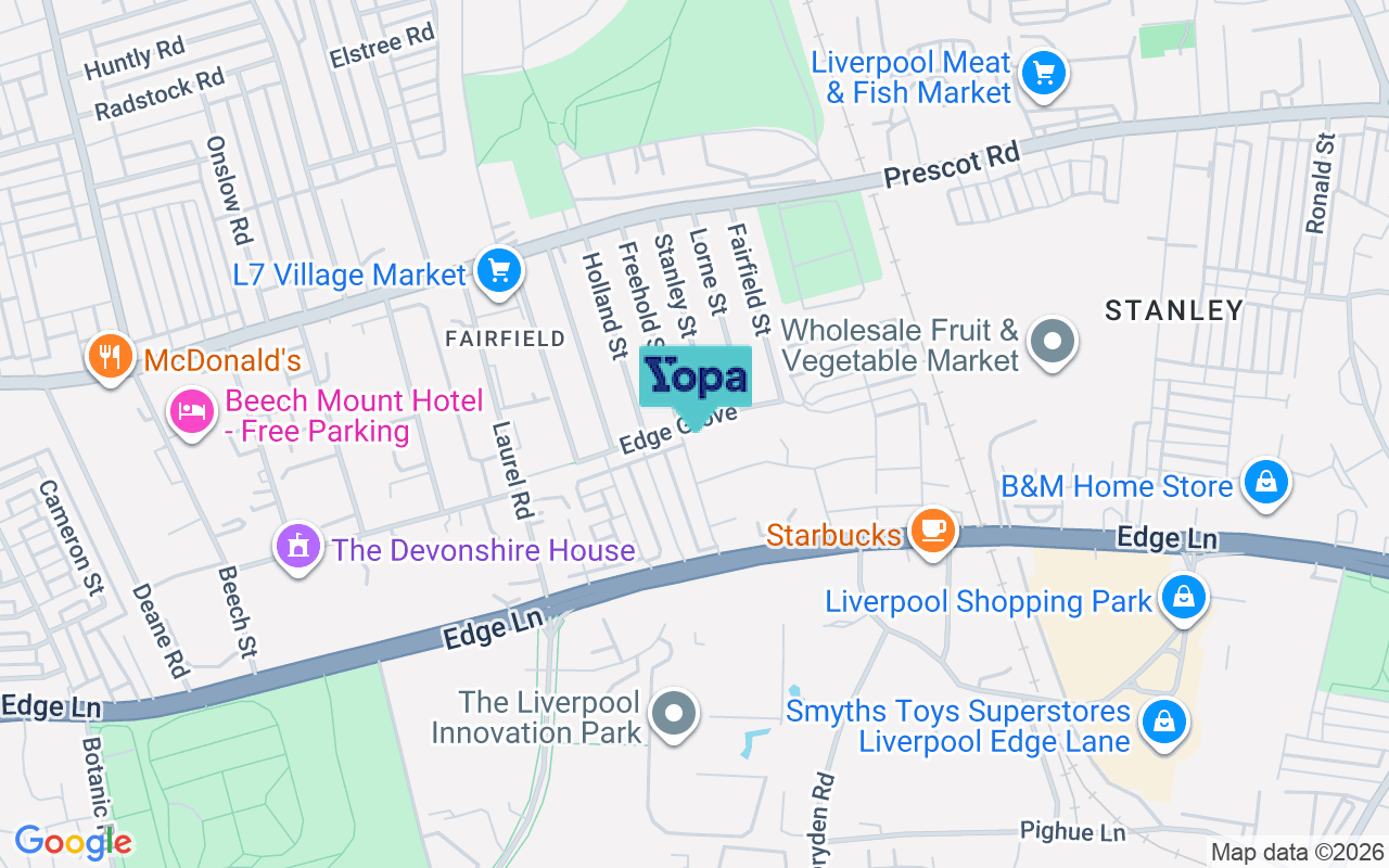 Map showing the location of L7 0HW