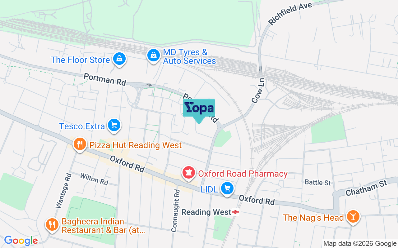 Map showing the location of RG30 1BY