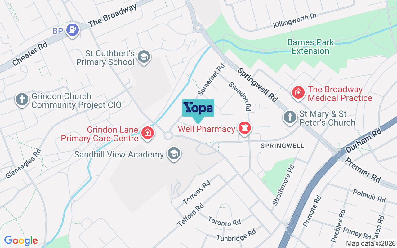 Map showing the location of SR3 4EW