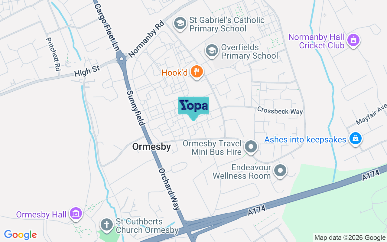 Map showing the location of TS7 9LU