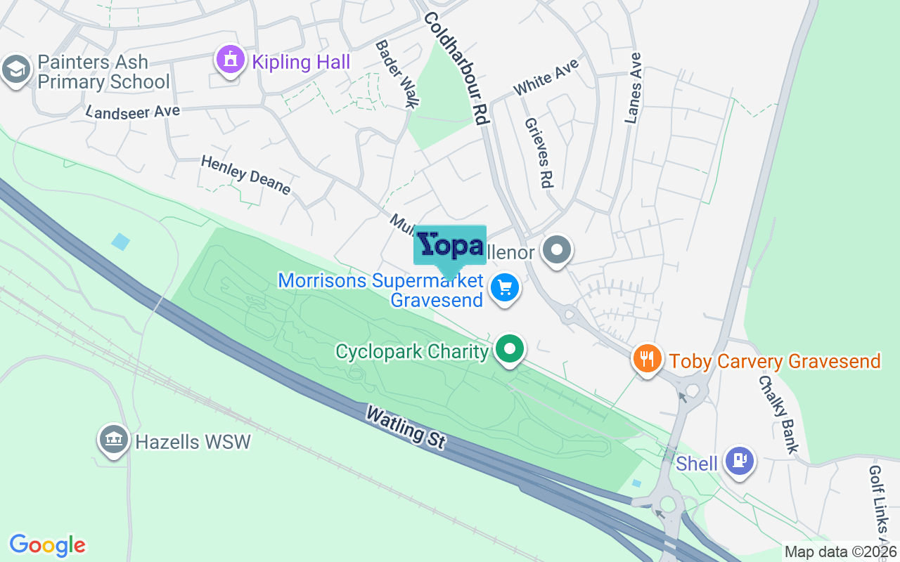 Map showing the location of DA11 8PH