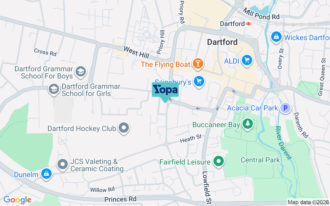 Map showing the location of DA1 2JS