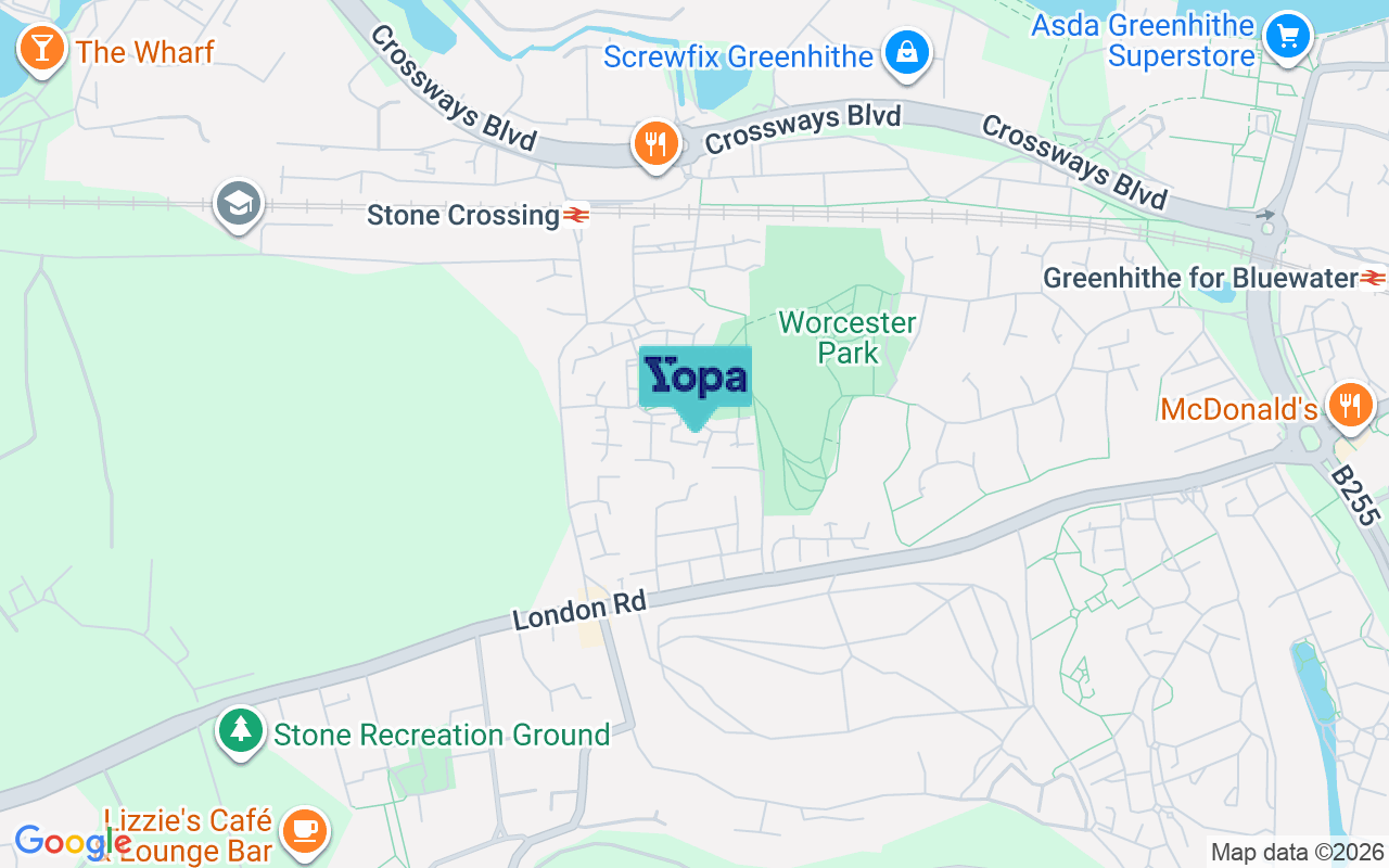 Map showing the location of DA9 9PT