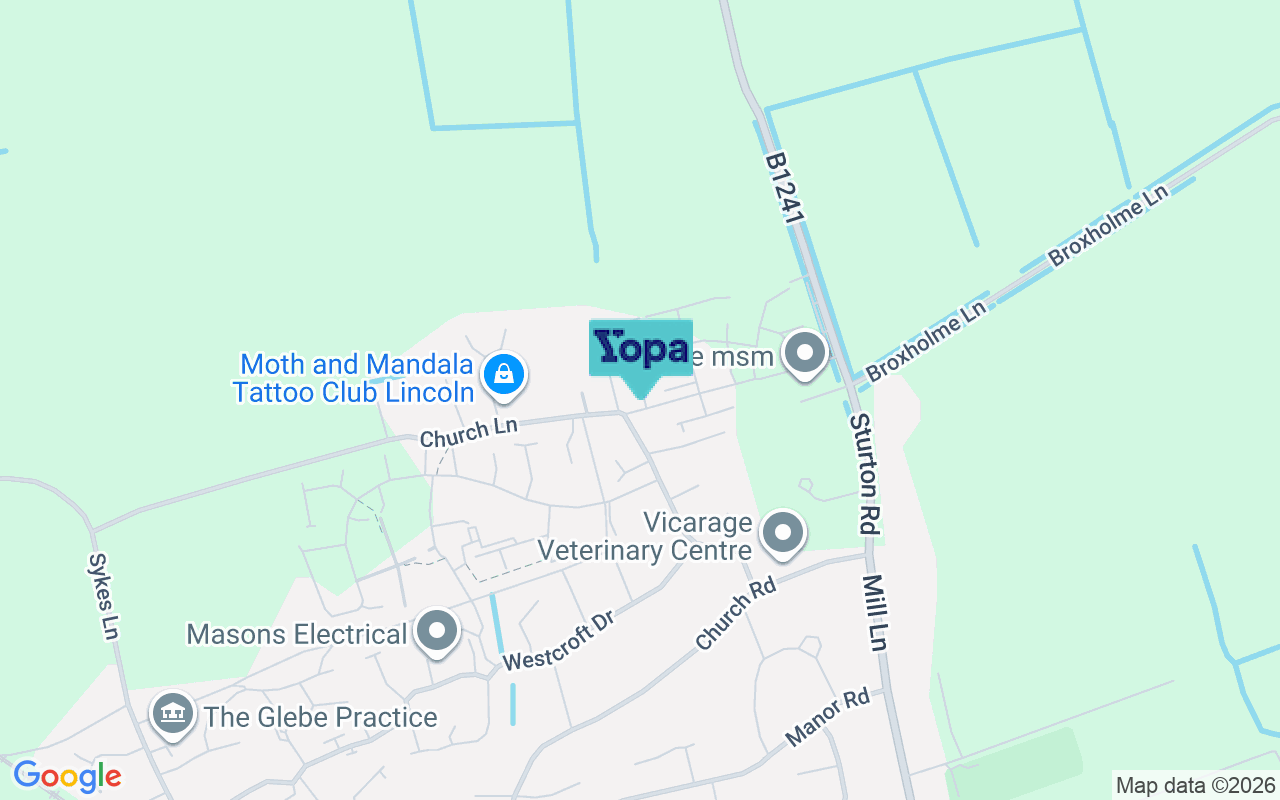 Map showing the location of LN1 4AF