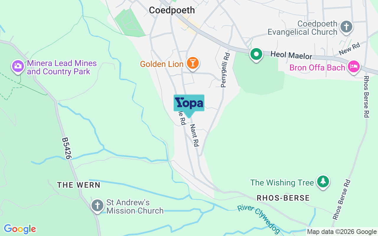 Map showing the location of LL11 3TF