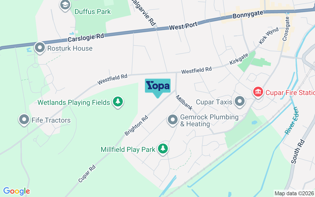 Map showing the location of KY15 5DH
