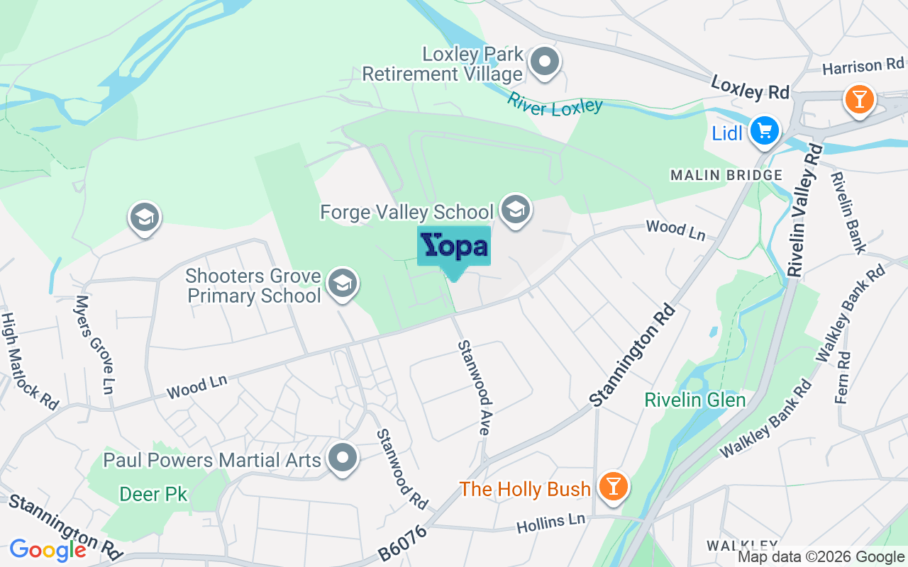 Map showing the location of S6 5BX