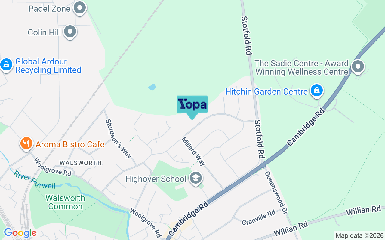 Map showing the location of SG4 0QU