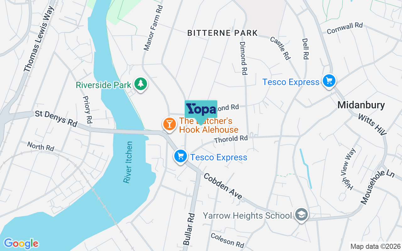 Map showing the location of SO18 1LN
