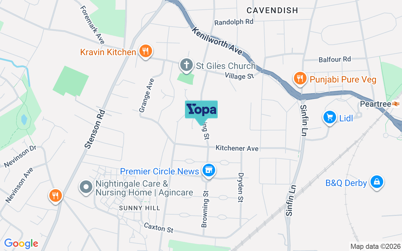 Map showing the location of DE23 8AL