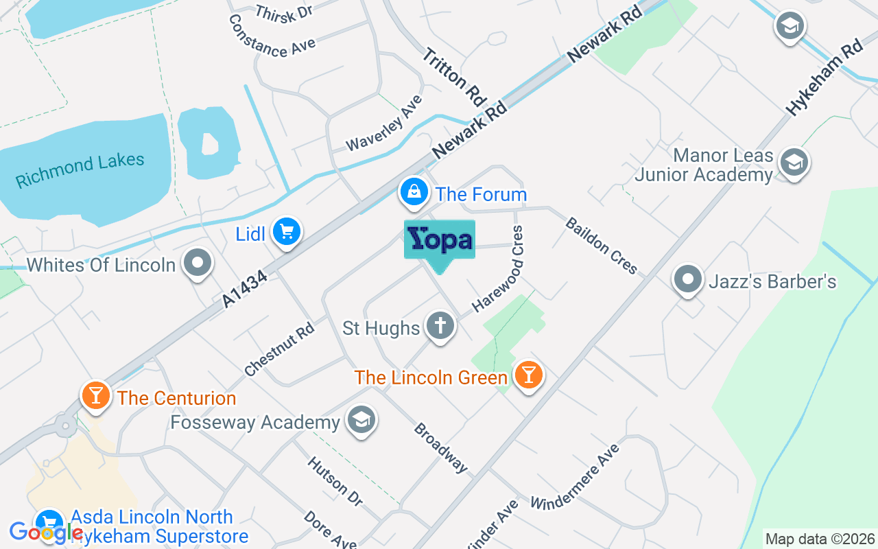 Map showing the location of LN6 8JL