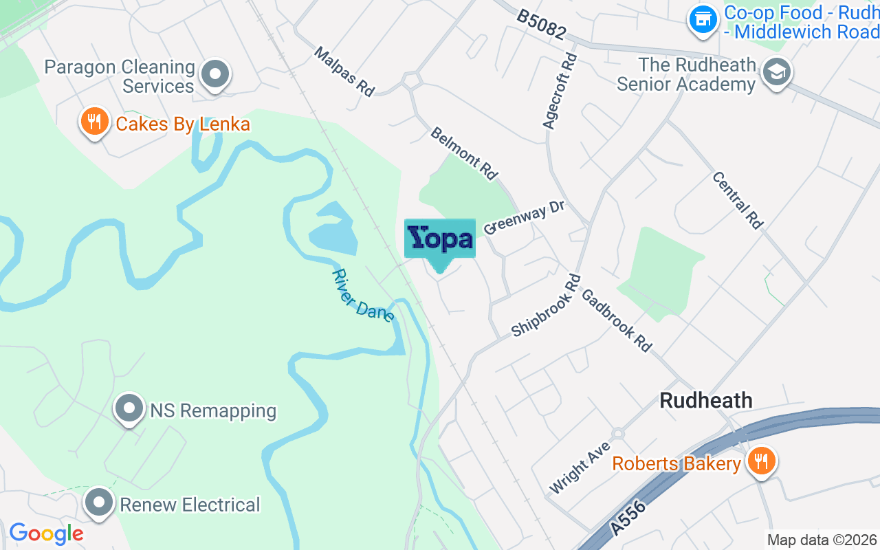 Map showing the location of CW9 7GA