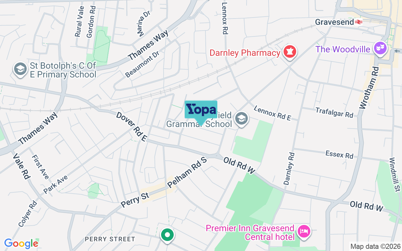 Map showing the location of DA11 0JU