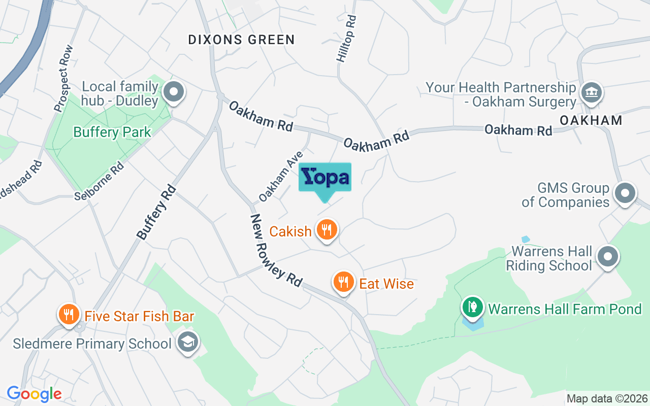 Map showing the location of DY2 8AG