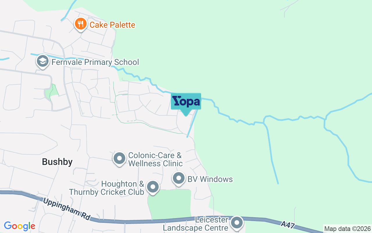 Map showing the location of LE7 9DW