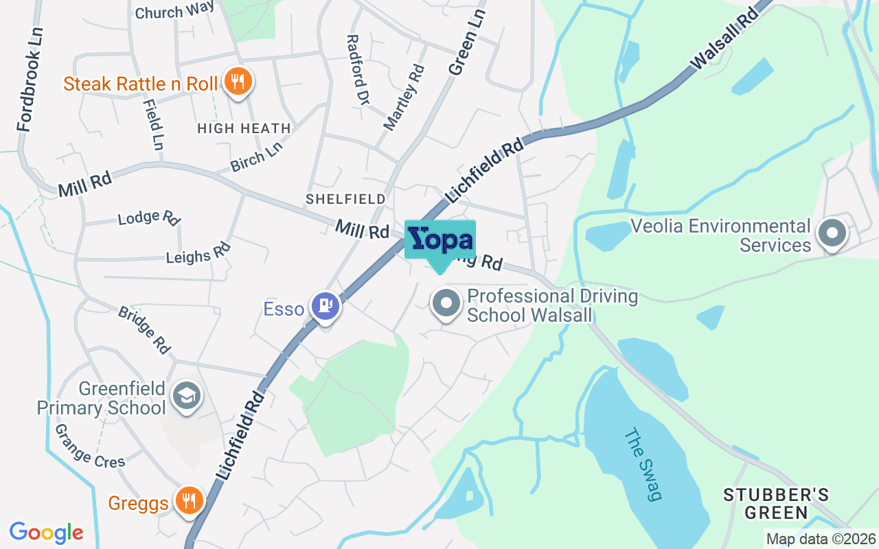 Map showing the location of WS4 1QJ