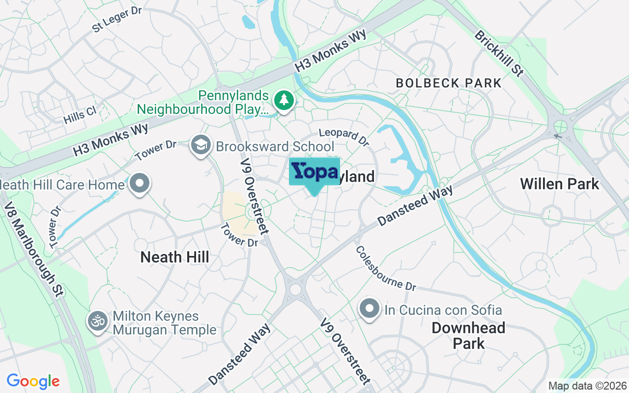 Map showing the location of MK15 8AL