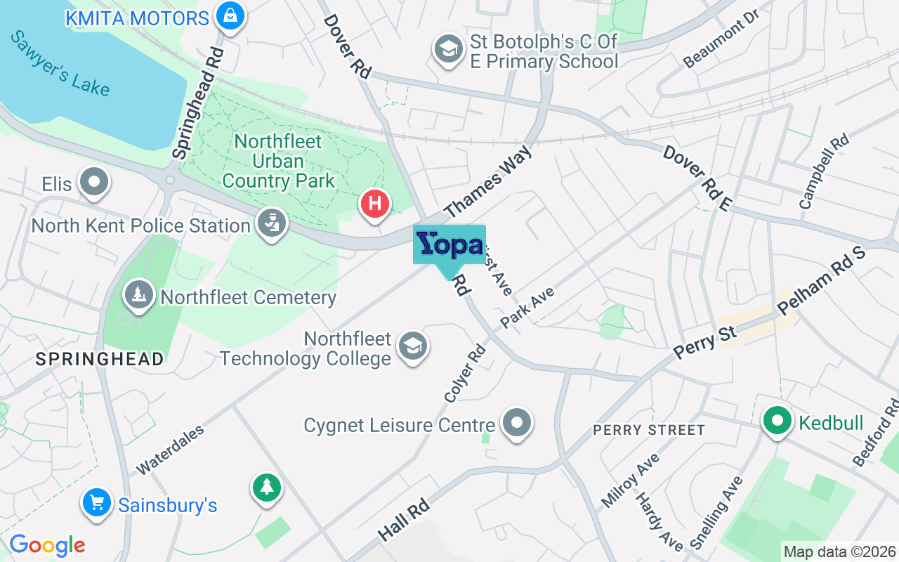 Map showing the location of DA11 8BZ