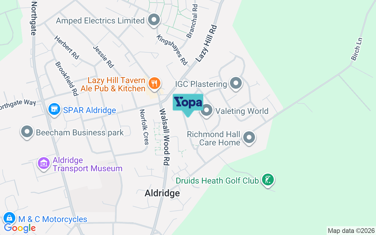 Map showing the location of WS9 8LD