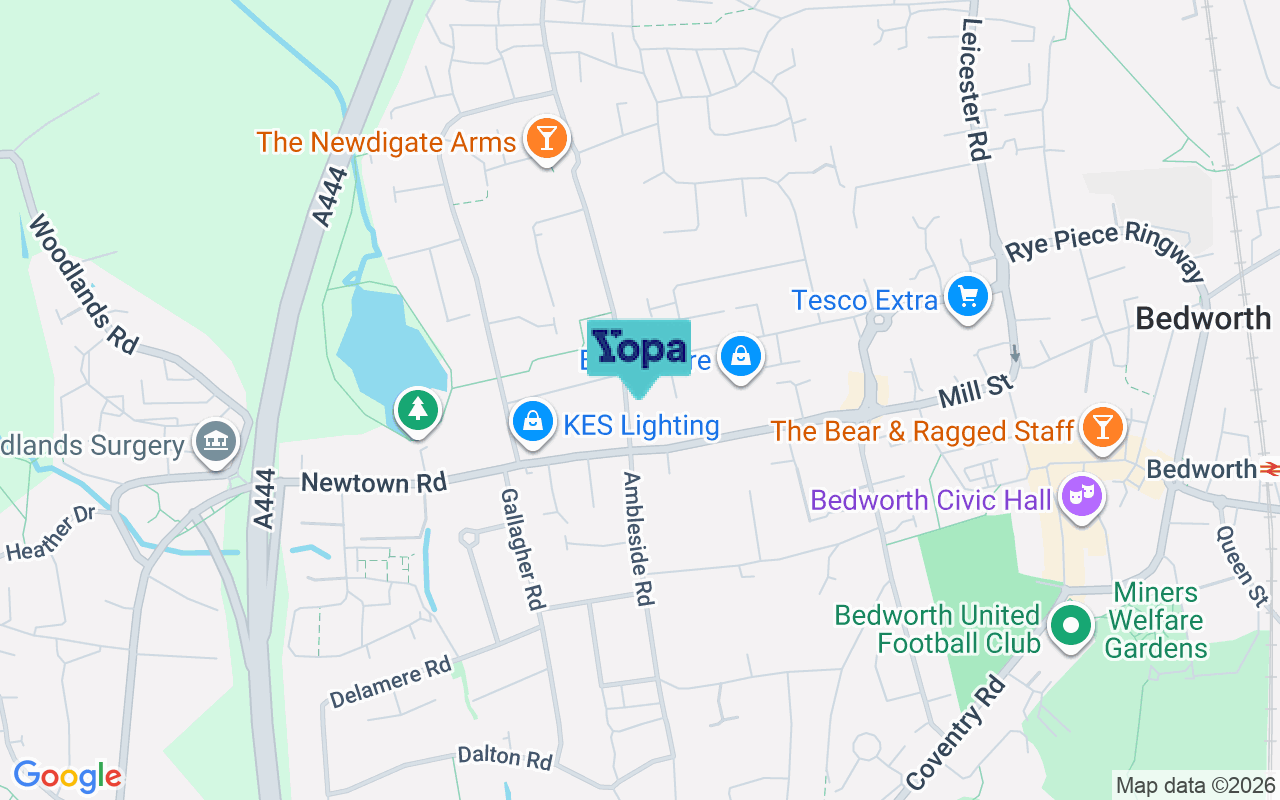 Map showing the location of CV12 8EE