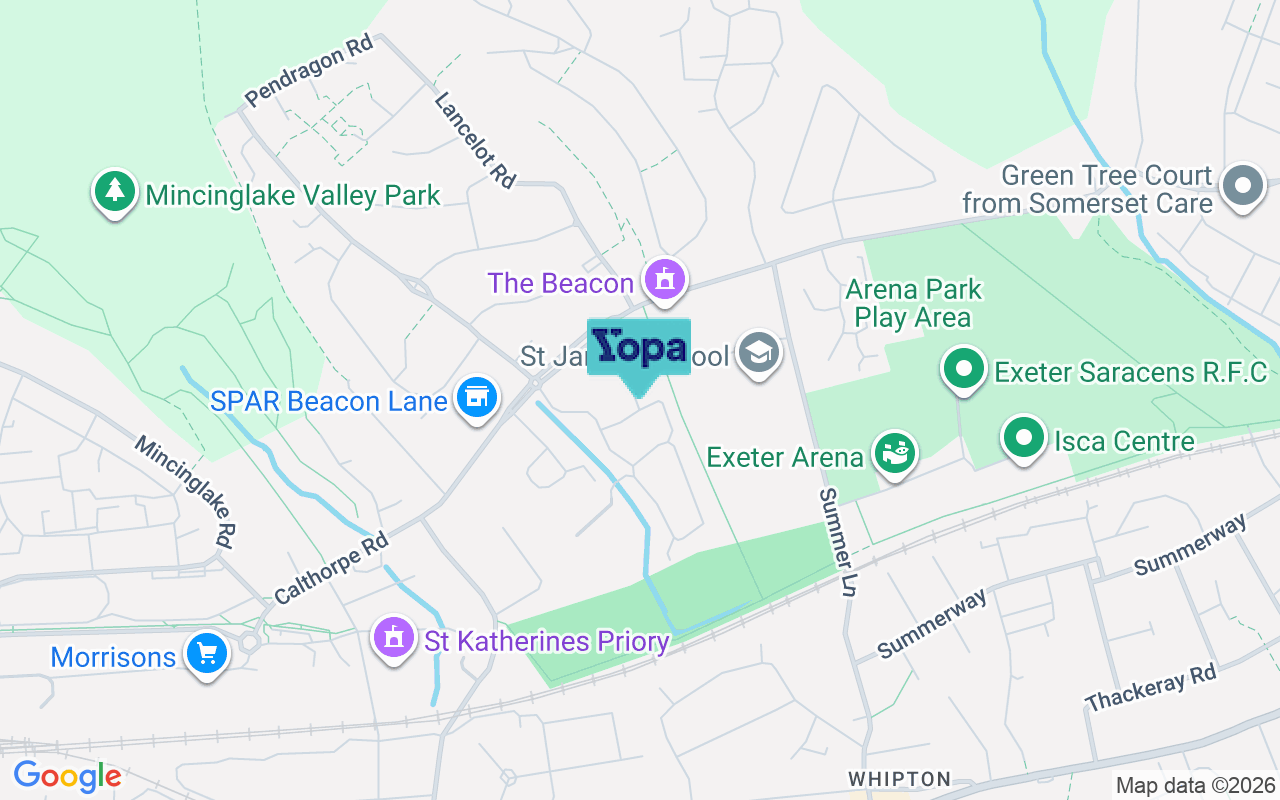 Map showing the location of EX4 8LH