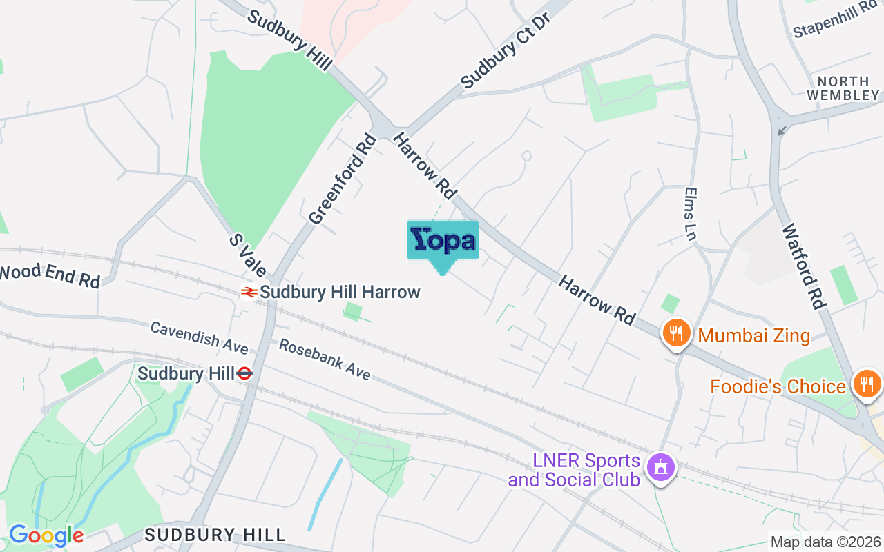 Map showing the location of HA0 2SD
