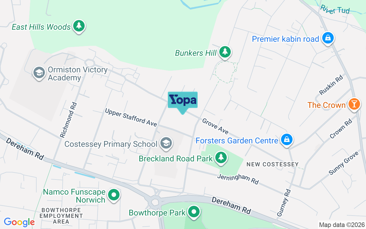 Map showing the location of NR5 0JA