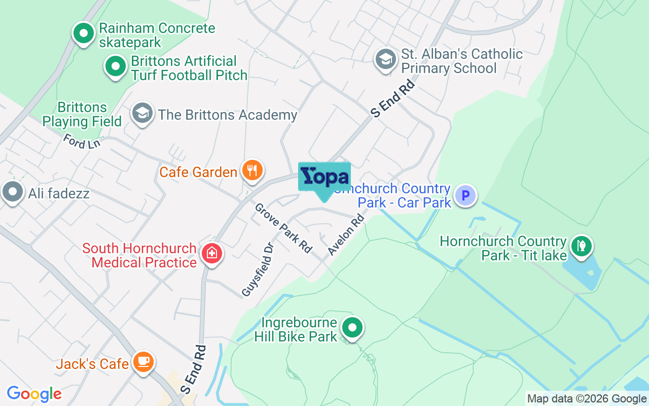 Map showing the location of RM13 7DL