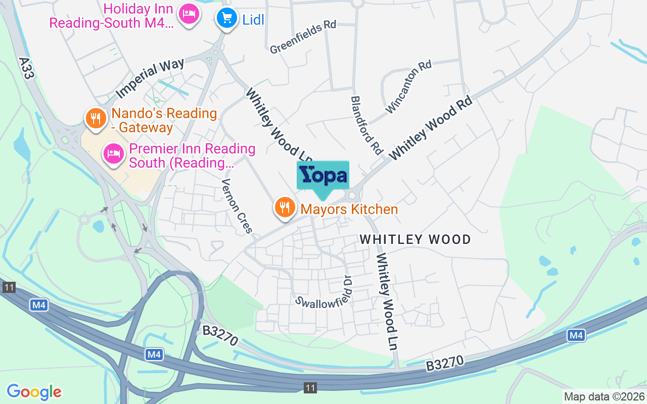 Map showing the location of RG2 8TH