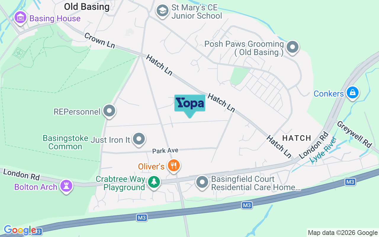 Map showing the location of RG24 7HS