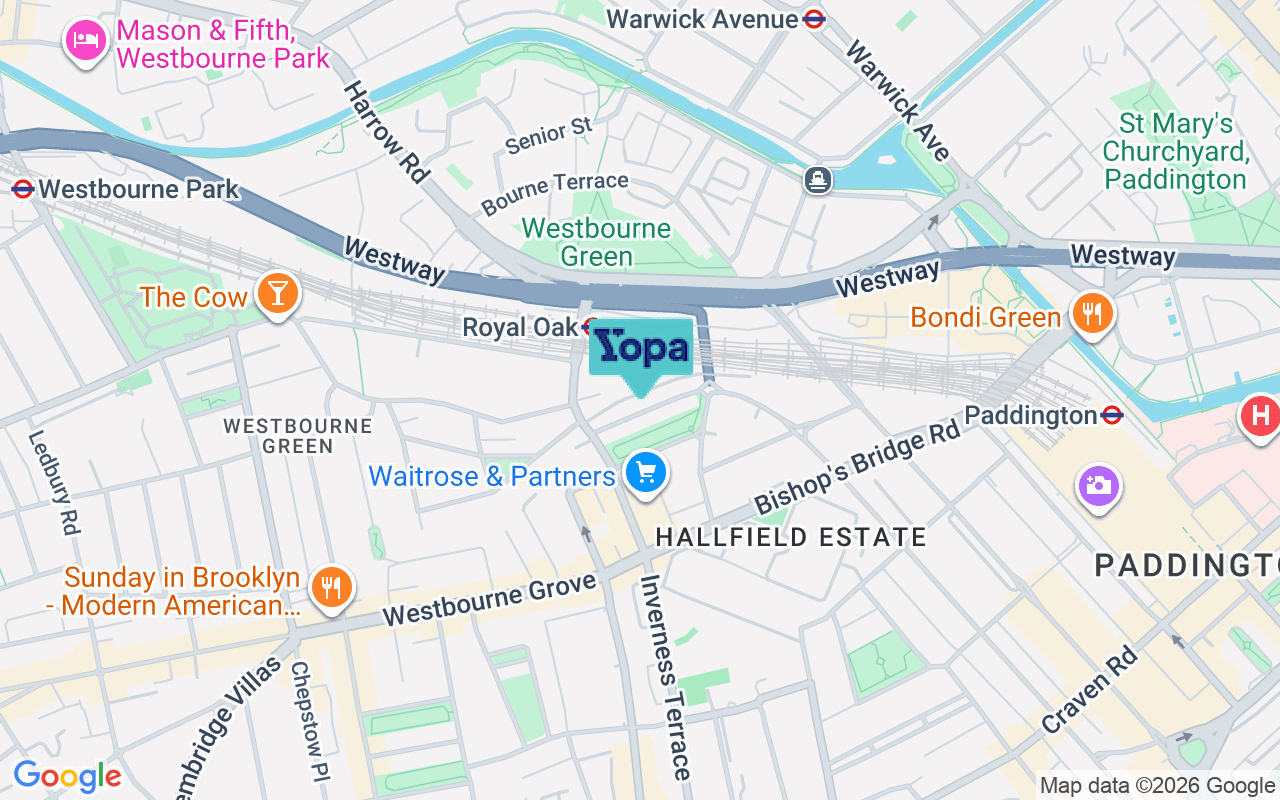 Map showing the location of W2 6HU