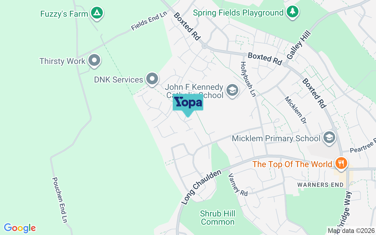 Map showing the location of HP1 2TN