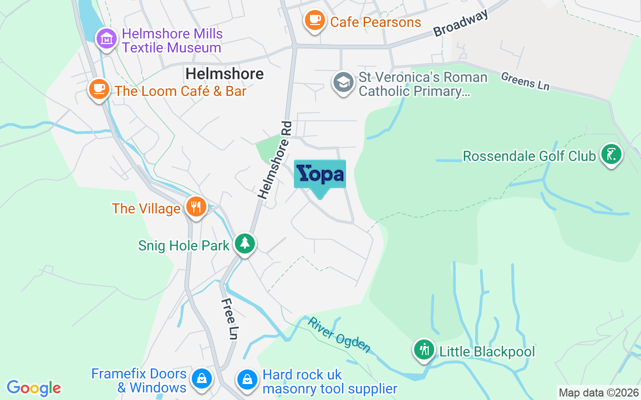 Map showing the location of BB4 4LP