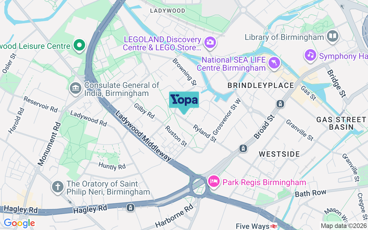 Map showing the location of B16 8BS
