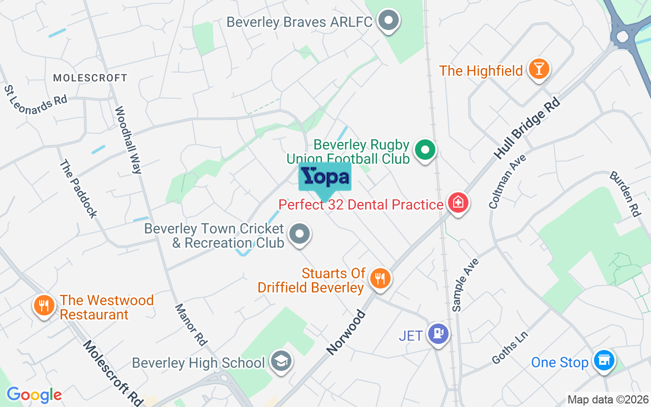 Map showing the location of HU17 9JX