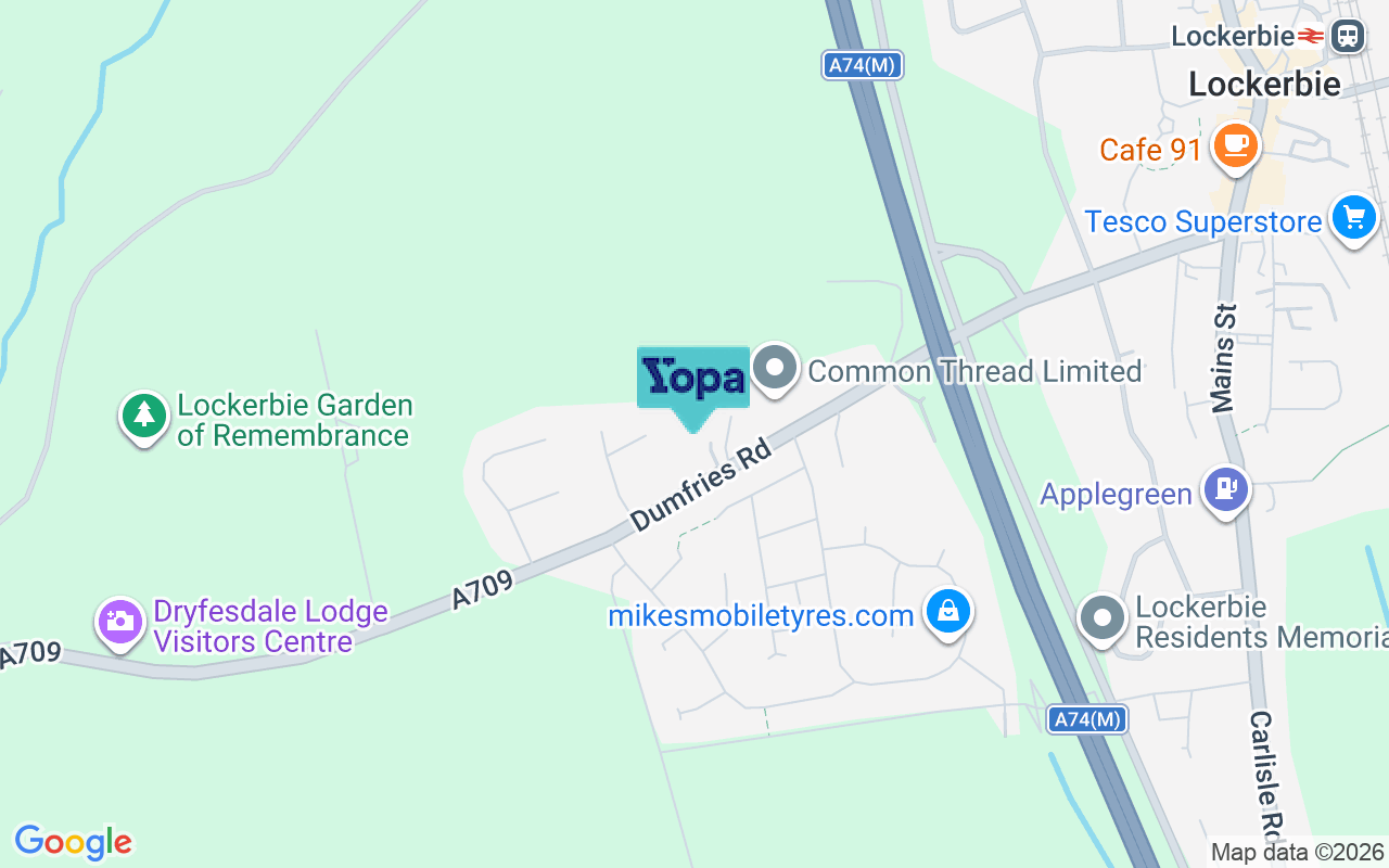 Map showing the location of DG11 2EF