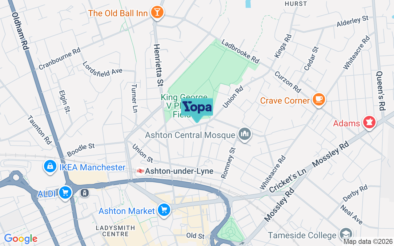 Map showing the location of OL6 6HX