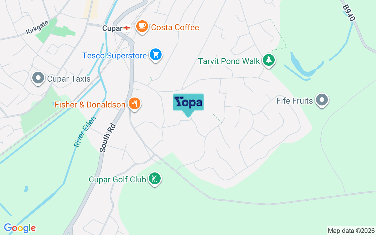 Map showing the location of KY15 5YL