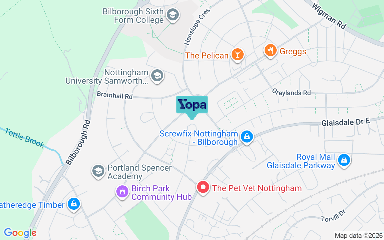 Map showing the location of NG8 4NG