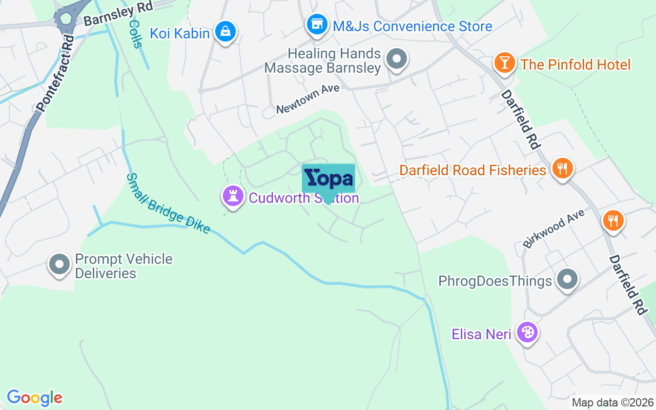 Map showing the location of S72 8FQ