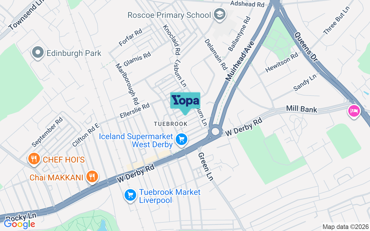 Map showing the location of L13 8BN