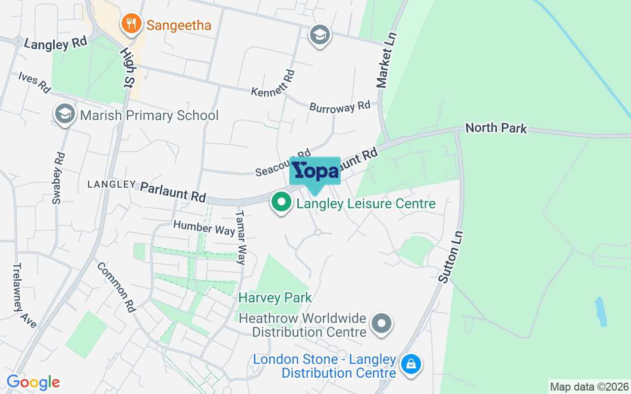 Map showing the location of SL3 8FA