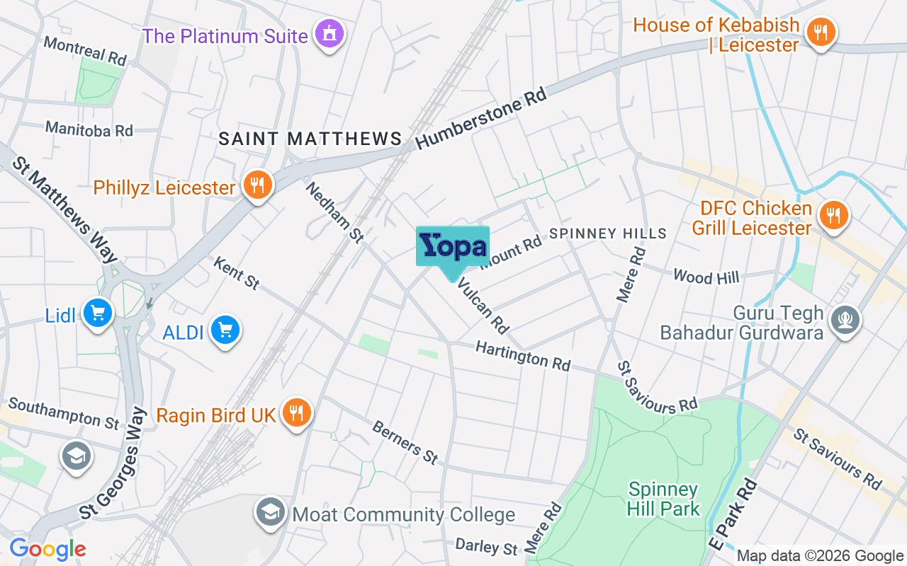 Map showing the location of LE5 3ED