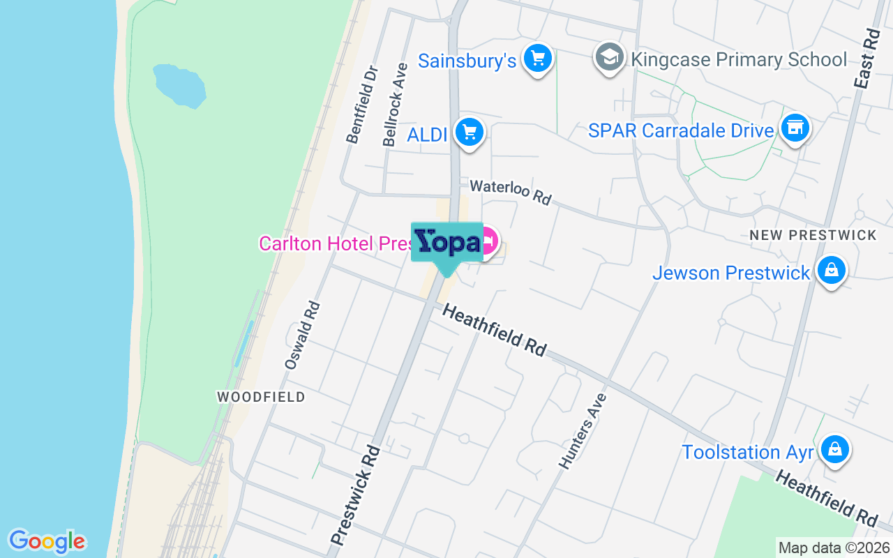 Map showing the location of KA8 8NW