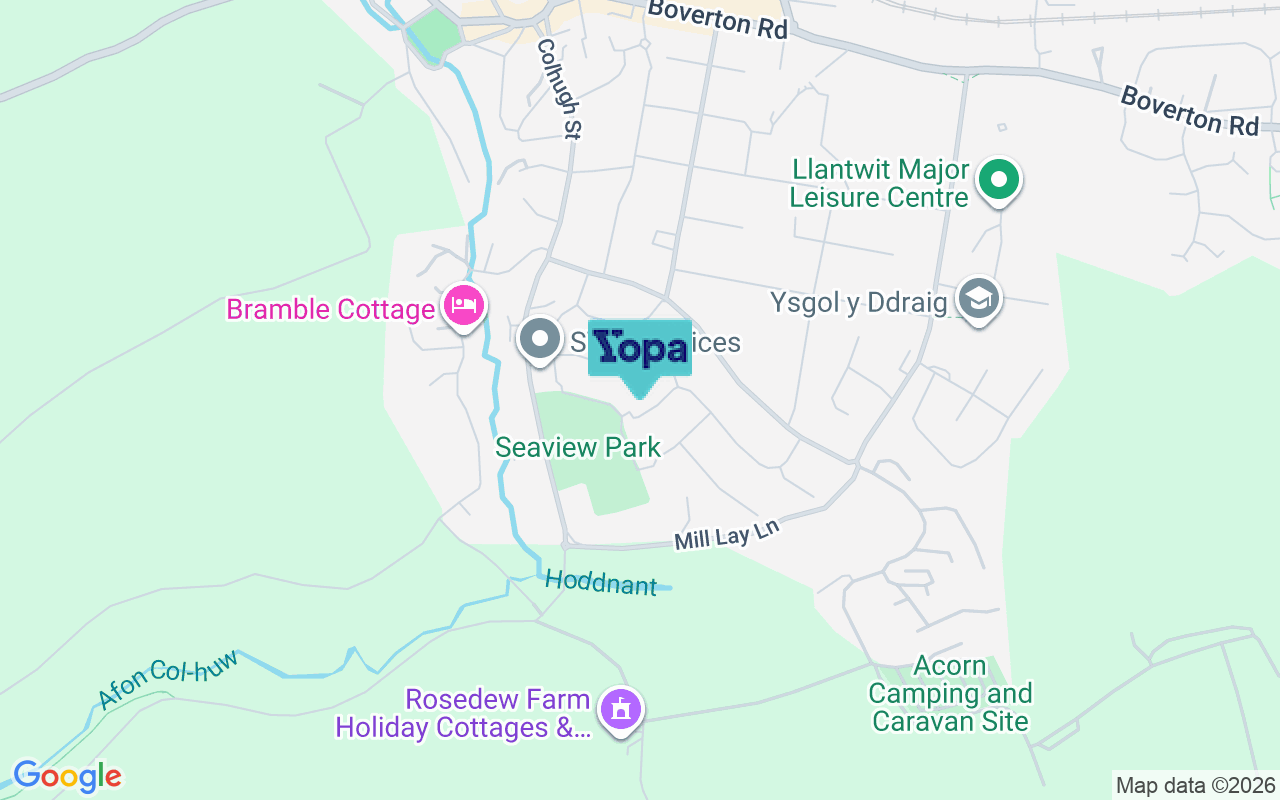 Map showing the location of CF61 1QT
