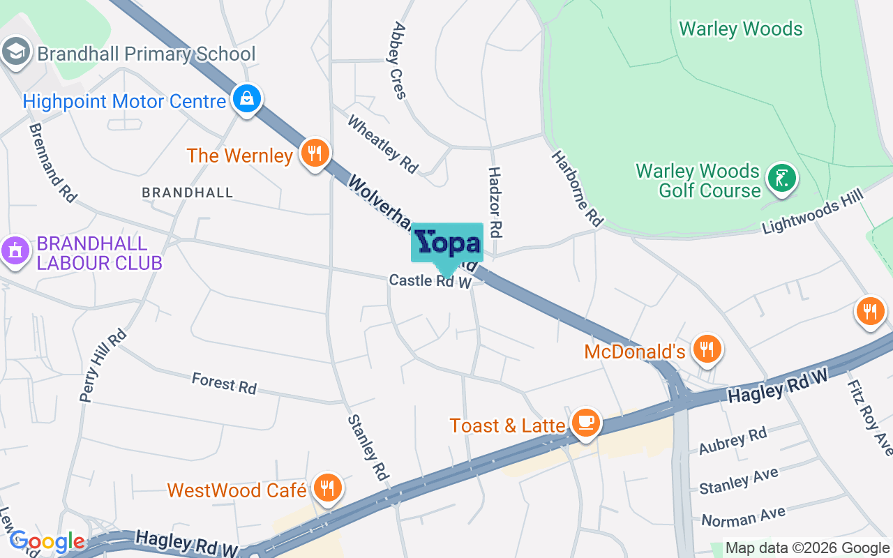 Map showing the location of B68 0EW
