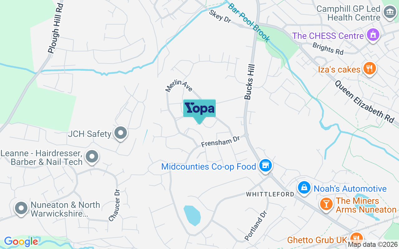 Map showing the location of CV10 9QD