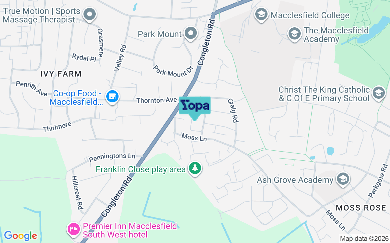 Map showing the location of SK11 7YG
