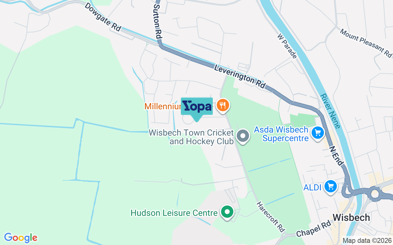 Map showing the location of PE13 1RP